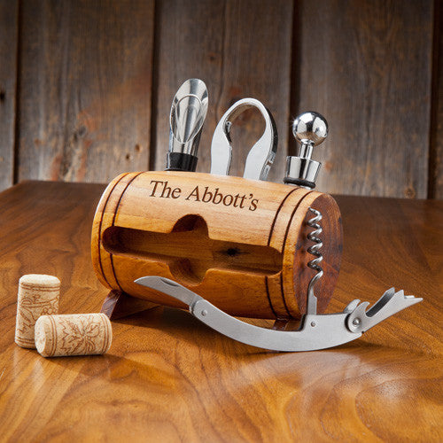 Wine Barrel Personalized Accessory Set