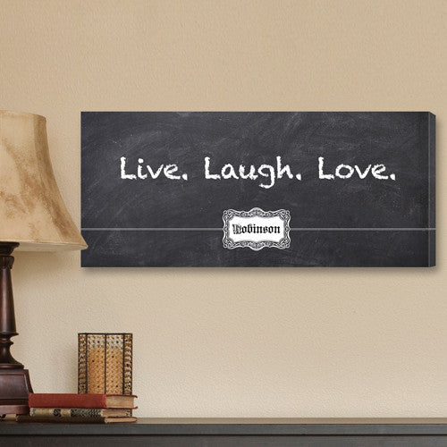 Live, Laugh, Love Chalkboard Personalized Print
