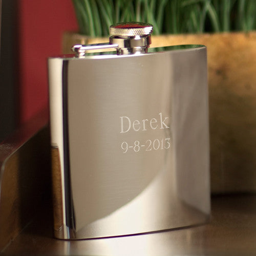 Stainless Steel High Polish Flask - Personalized