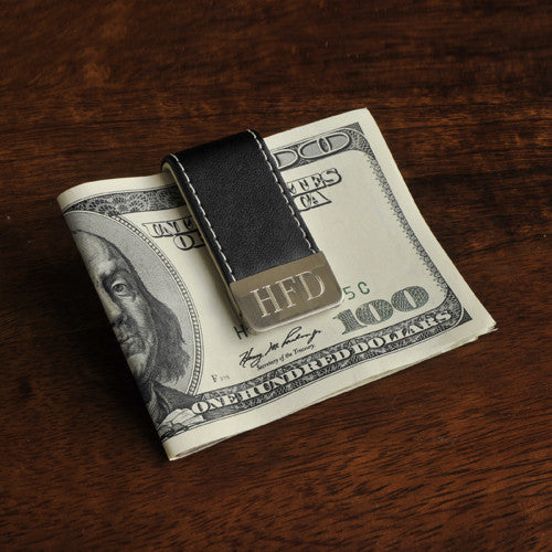Leather Money Clip - Monogrammed
