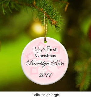 Baby Girl's First Christmas Ornament ~ Personalized