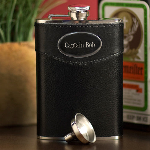 Black & Silver Flask - Personalized