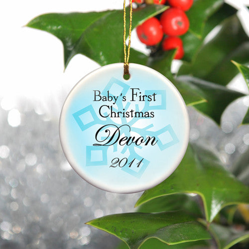 Baby Boy's First Christmas Ornament ~ Personalized