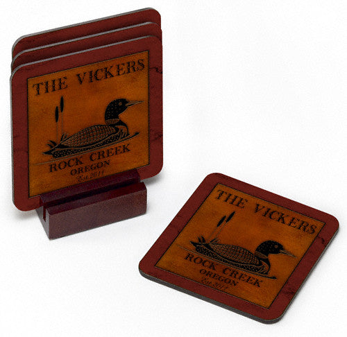 Cabin Coaster Set ~ Personalized