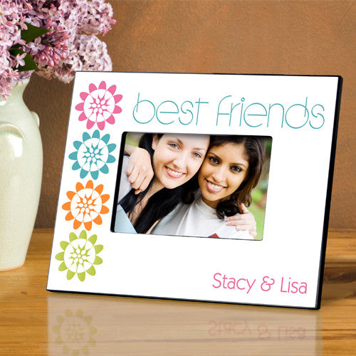 Personalized BFF Playful Peonies Picture Frame