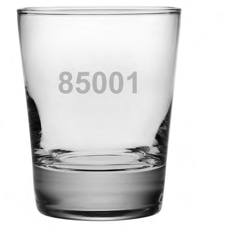 Zip Code Double Old Fashioned Glasses ~ Set of 4