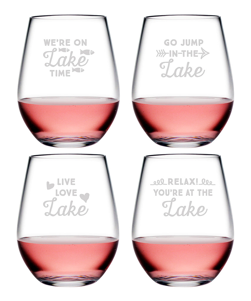 Lake Talk Tritan™ Shatterproof Stemless Tumblers - Lake House Gifts